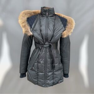 Rudsak Black Down Coat with Fur Hood – Size XS
